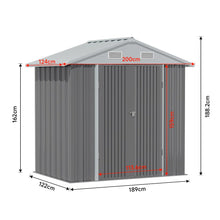 Load image into Gallery viewer, 6.5 x 6ft Metal Garden Storage Shed Outdoor Storage Tool House with Lockable Door Garden Sheds Living and Home