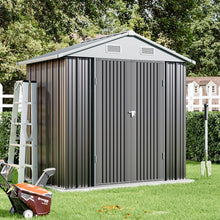 Load image into Gallery viewer, 6.5 x 6ft Metal Garden Storage Shed Outdoor Storage Tool House with Lockable Door Garden Sheds Living and Home