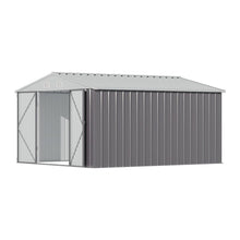 Load image into Gallery viewer, 10.5 x 6.7ft Outdoor Garden Metal Storage Shed with Lockable Double Doors Garden Sheds Living and Home