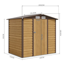 Load image into Gallery viewer, Outdoor Galvanized Steel Tawny Storage Shed