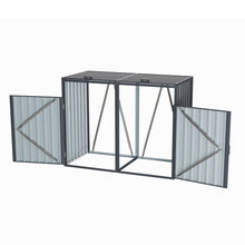 Load image into Gallery viewer, Outdoor Metal Garbage Can Garden Storage Shed