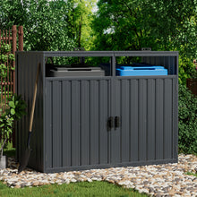 Load image into Gallery viewer, Outdoor Metal Garbage Can Garden Storage Shed