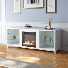 Load image into Gallery viewer, Freestanding TV Stand Entertainment Center with 18" Fireplace