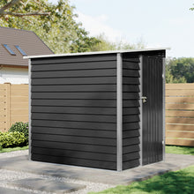 Load image into Gallery viewer, 4 x 6FT Outdoor Metal Pent Roof Garden Storage Shed