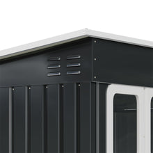 Load image into Gallery viewer, 9X6FT Outdoor Metal Garden Storage Shed with Window and Vents