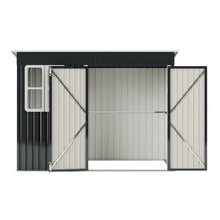 Load image into Gallery viewer, 9X6FT Outdoor Metal Garden Storage Shed with Window and Vents