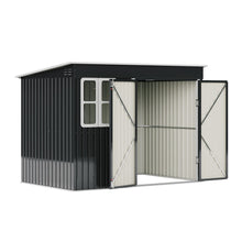 Load image into Gallery viewer, 9X6FT Outdoor Metal Garden Storage Shed with Window and Vents