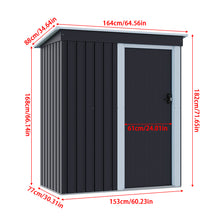 Load image into Gallery viewer, 5 x 3 FT Outdoor Metal Storage Shed with Lockable Door