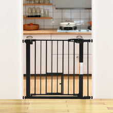 Load image into Gallery viewer, Pet Safety Gate Stair Pressure Fit with Lockable Cat Flap Pet Gates Living and Home