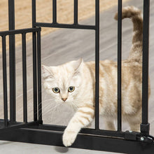 Load image into Gallery viewer, Pet Safety Gate Stair Pressure Fit with Lockable Cat Flap Pet Gates Living and Home