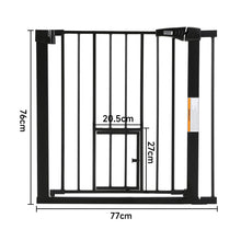 Load image into Gallery viewer, Pet Safety Gate Stair Pressure Fit with Lockable Cat Flap Pet Gates Living and Home