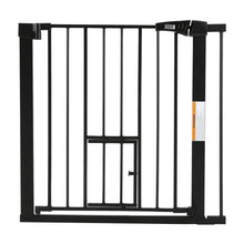 Load image into Gallery viewer, Pet Safety Gate Stair Pressure Fit with Lockable Cat Flap Pet Gates Living and Home