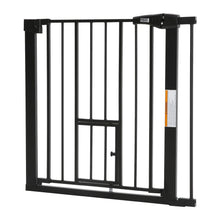 Load image into Gallery viewer, Pet Safety Gate Stair Pressure Fit with Lockable Cat Flap Pet Gates Living and Home