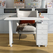 Load image into Gallery viewer, Professional Manicure Table Beauty Salon Nail Station with on Wheels 4 Drawers Dressing Tables Living and Home
