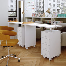 Load image into Gallery viewer, Professional Manicure Table Beauty Salon Nail Station with on Wheels 4 Drawers Dressing Tables Living and Home