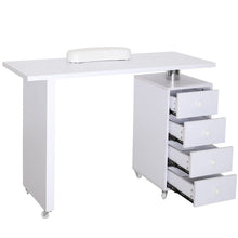 Load image into Gallery viewer, Professional Manicure Table Beauty Salon Nail Station with on Wheels 4 Drawers Dressing Tables Living and Home