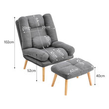 Load image into Gallery viewer, Grey Modern Comfort Adjustable Recliner with Footstool Recliners Living and Home
