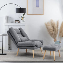 Load image into Gallery viewer, Grey Modern Comfort Adjustable Recliner with Footstool Recliners Living and Home