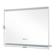 Load image into Gallery viewer, Large Rectangular Frameless Anti-Fog LED Vanity Mirror with Clock Bathroom Mirrors Living and Home