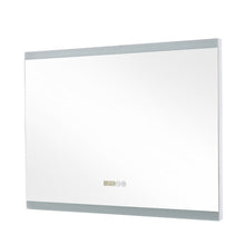 Load image into Gallery viewer, Large Rectangular Frameless Anti-Fog LED Vanity Mirror with Clock Bathroom Mirrors Living and Home