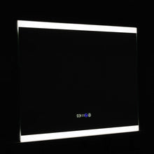 Load image into Gallery viewer, Large Rectangular Frameless Anti-Fog LED Vanity Mirror with Clock Bathroom Mirrors Living and Home