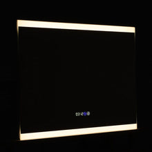 Load image into Gallery viewer, Large Rectangular Frameless Anti-Fog LED Vanity Mirror with Clock Bathroom Mirrors Living and Home