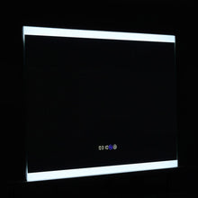 Load image into Gallery viewer, Large Rectangular Frameless Anti-Fog LED Vanity Mirror with Clock Bathroom Mirrors Living and Home