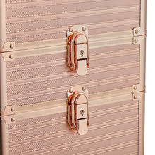 Load image into Gallery viewer, 3 in 1 Rose Gold/Black Portable Cosmetic Travel Case with Wheels Makeup Organizers Living and Home