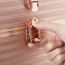 Load image into Gallery viewer, 3 in 1 Rose Gold/Black Portable Cosmetic Travel Case with Wheels Makeup Organizers Living and Home