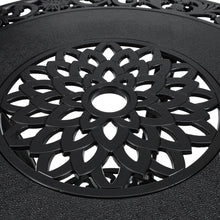 Load image into Gallery viewer, Black Cast Aluminum Round Patio Dining Table with Umbrella Hole Garden Dining Tables Living and Home