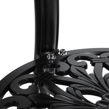 Load image into Gallery viewer, Black Cast Aluminum Round Patio Dining Table with Umbrella Hole Garden Dining Tables Living and Home