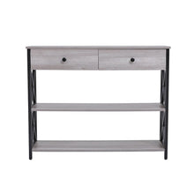 Load image into Gallery viewer, 100 cm W Rustic Grey Narrow Wooden Console Table with Drawers Console Tables Living and Home