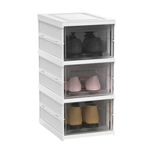 Load image into Gallery viewer, Livingandhome 3 Tier Foldable Shoe Storage Box Unit