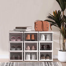 Load image into Gallery viewer, Livingandhome 3 Tier Foldable Shoe Storage Box Unit