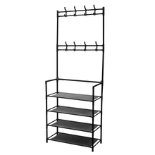Load image into Gallery viewer, Entryway 4 Tier Shoe Rack with Coat Hanger
