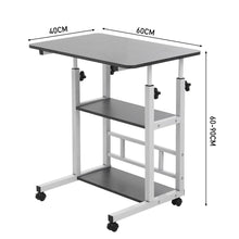 Load image into Gallery viewer, Height Adjustable Mobile Table Overbed Desk with Wheels