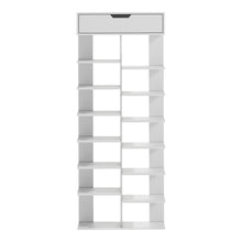 Load image into Gallery viewer, 8-Tier Wooden Shoe Rack with Top Drawer