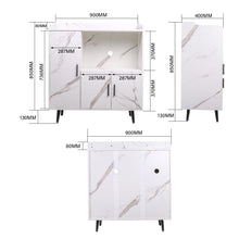 Load image into Gallery viewer, 90cm W Contemporary White/Grey Home Sideboard Cabinet with Storage Indoor Cabinets Living and Home