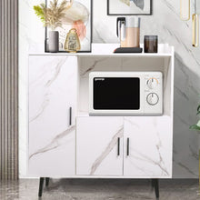 Load image into Gallery viewer, 90cm W Contemporary White/Grey Home Sideboard Cabinet with Storage Indoor Cabinets Living and Home White