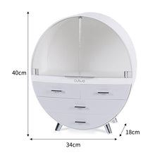 Load image into Gallery viewer, Dustproof Round Cosmetic Storage Box Desktop Organzier
