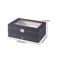 Load image into Gallery viewer, Black Jewellery Storage Box with Transparent Lid