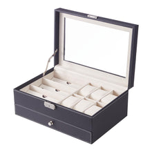 Load image into Gallery viewer, Black Jewellery Storage Box with Transparent Lid