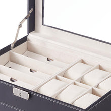Load image into Gallery viewer, Black Jewellery Storage Box with Transparent Lid