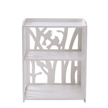 Load image into Gallery viewer, Livingandhome Rustic Small White Bedside Table