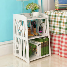 Load image into Gallery viewer, Livingandhome Rustic Small White Bedside Table