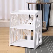 Load image into Gallery viewer, Livingandhome Rustic Small White Bedside Table