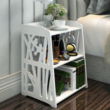 Load image into Gallery viewer, Livingandhome Rustic Small White Bedside Table