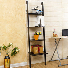 Load image into Gallery viewer, 4-Tier Book Display Shelf Rustic Black Book Shelf Shelves & Racks Living and Home