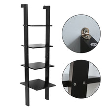 Load image into Gallery viewer, 4-Tier Book Display Shelf Rustic Black Book Shelf Shelves & Racks Living and Home