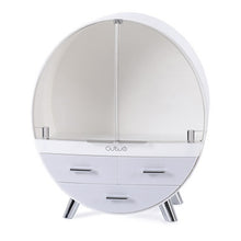 Load image into Gallery viewer, Dustproof Round Cosmetic Storage Box Desktop Organzier
